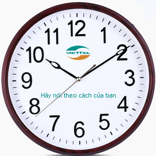 Đồng hồ treo tường in logo Viettel